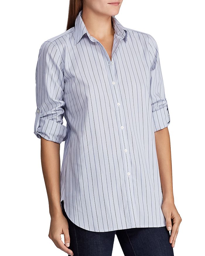 Ralph Lauren Lauren  Pinstripe Shirt In Blue Mu