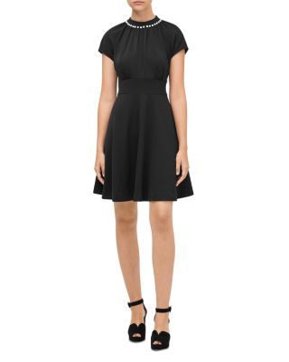 kate spade black dress with pearls