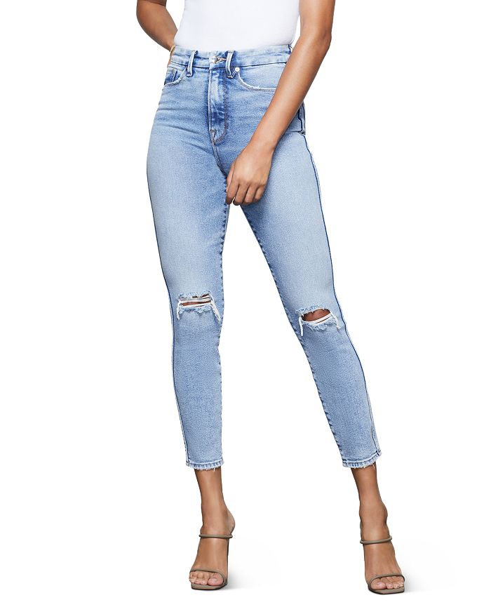 Good American Good Curve Crop Skinny Jeans in Blue355 | Bloomingdale's