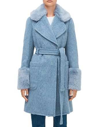 kate spade new york Faux-Fur Trimmed Belted Coat | Bloomingdale's
