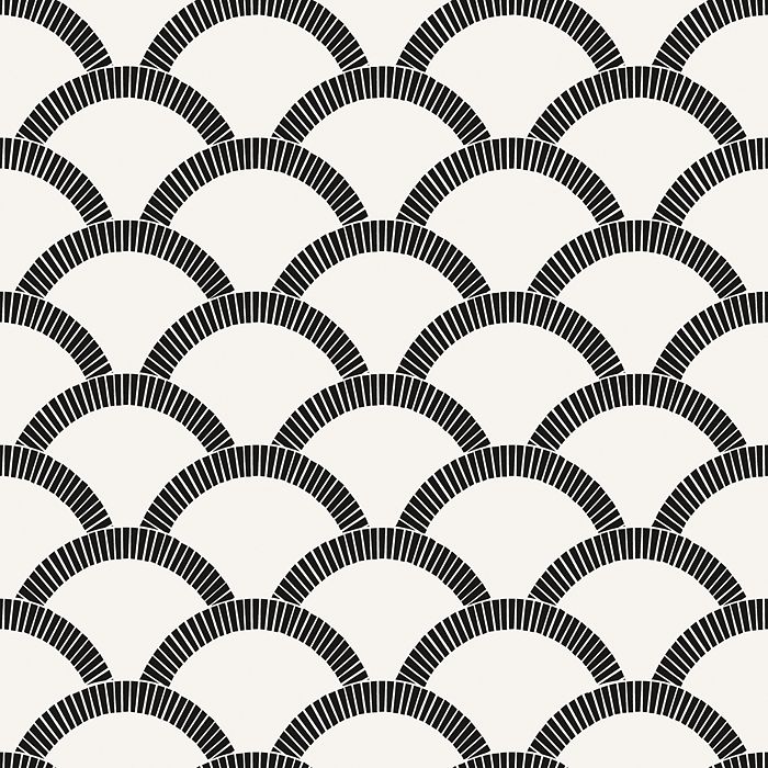 Shop Tempaper Mosaic Scallop Self-adhesive, Removable Wallpaper, Double Roll In Black