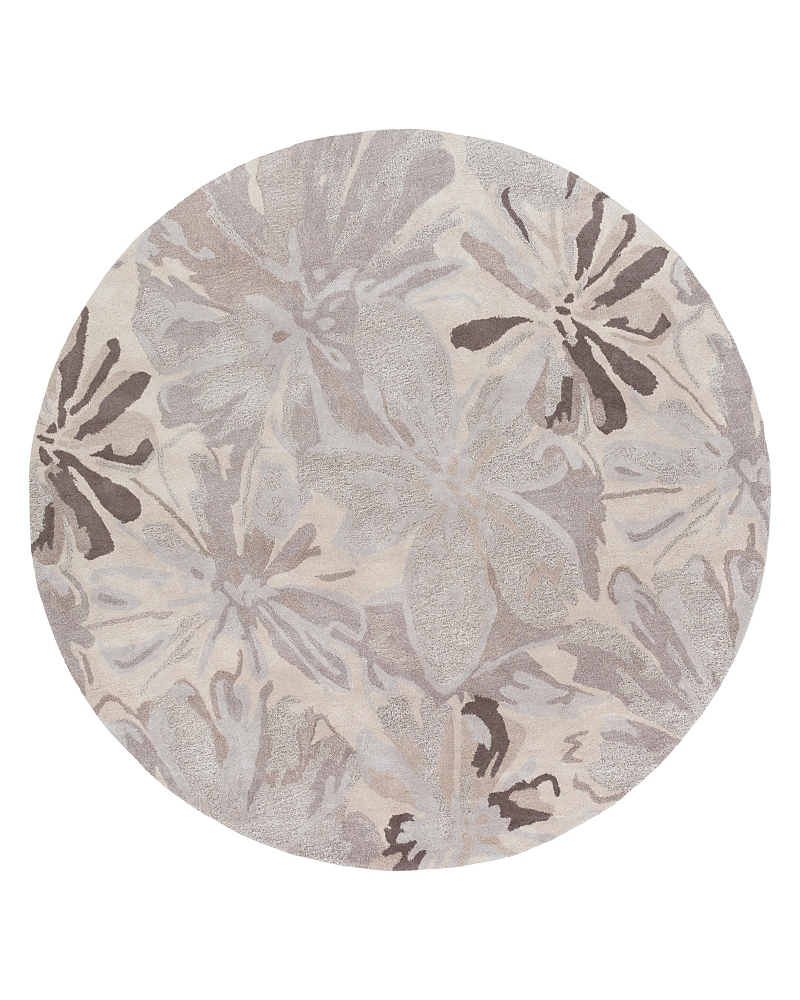 Surya Athena Ath-5135 Round Area Rug, 8' X 8' In Taupe