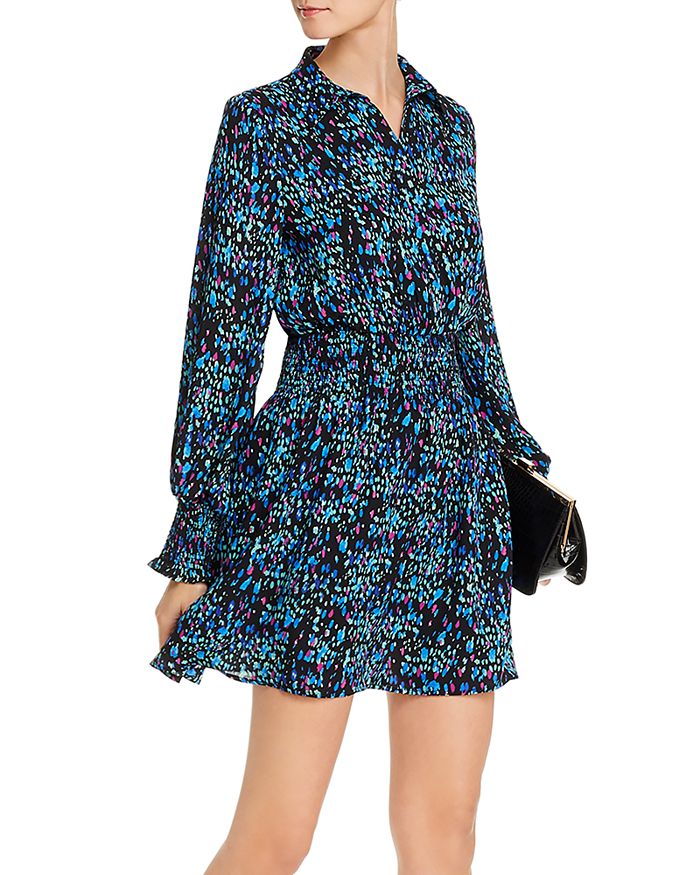 Aqua Abstract Dot Print Shirt Dress 100 Exclusive Bloomingdale S
