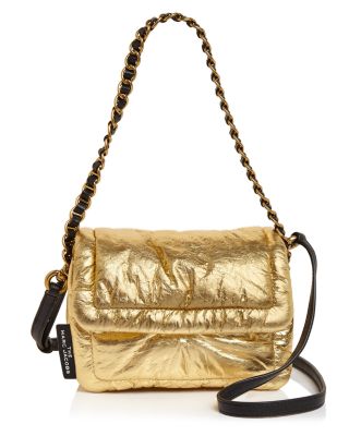 Marc Jacobs The Mini Pillow Gold Lamb Leather Shoulder Bag at FORZIERI