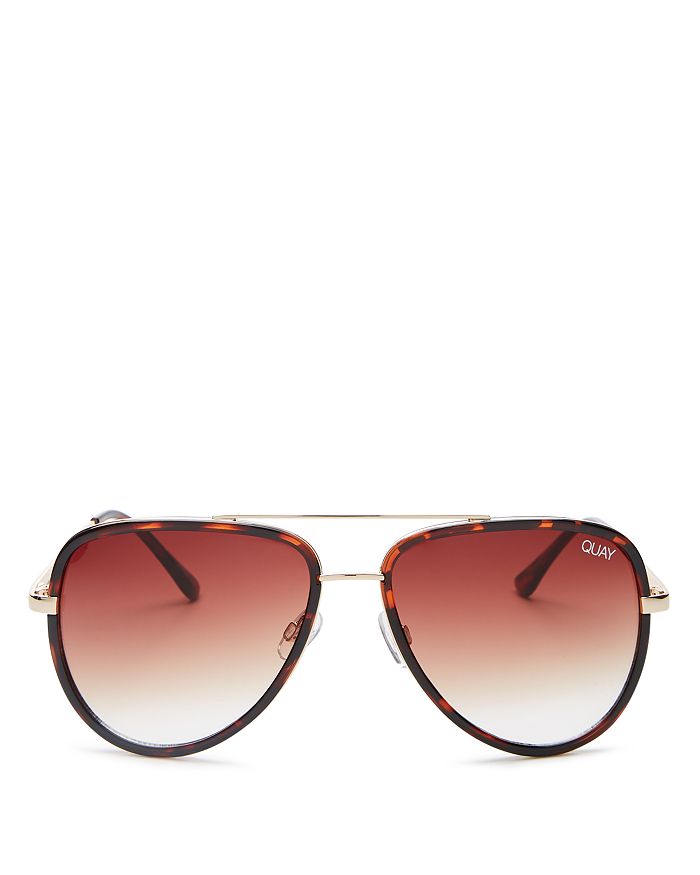Quay Women's All In Mini Brow Bar Aviator Sunglasses, 59mm In Tortoise/brown Gradient