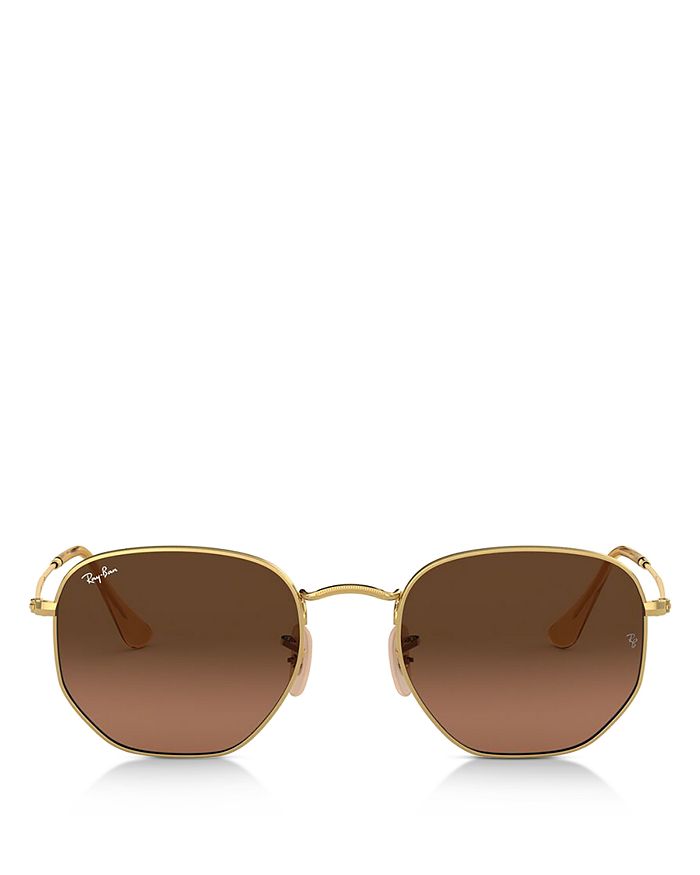 Ray Ban Unisex Icons Hexagonal Sunglasses In Gold/brown Gradient