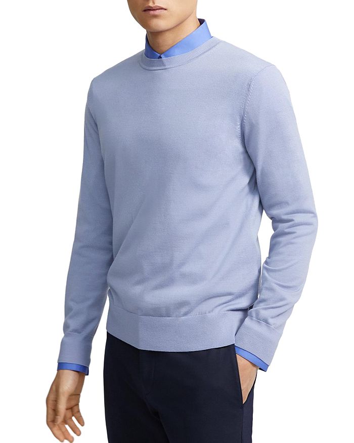 Theory Regal Wool Crewneck Sweater In Frost