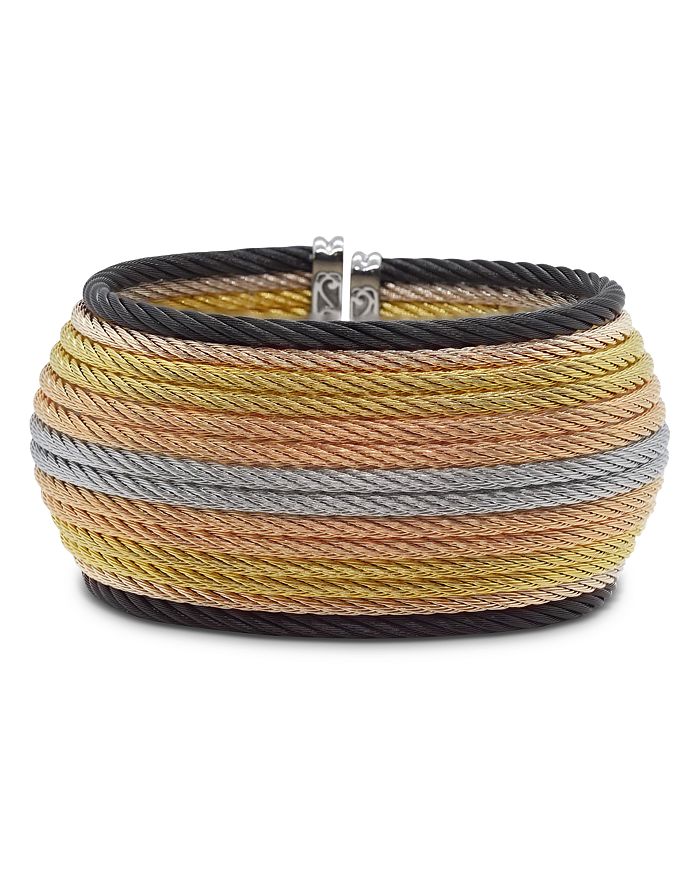 Alor Multicolor Cable Cuff Bracelet In Multi/gold