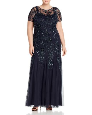 adrianna papell plus size evening gowns