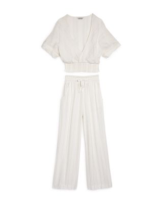 swim cover up pants white