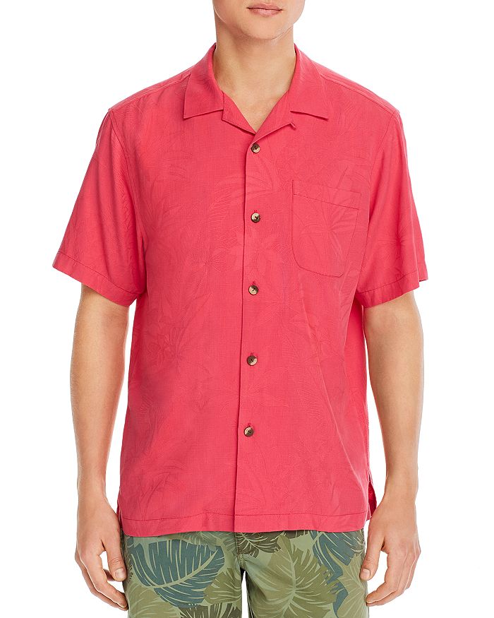 Tommy Bahama Al Fresco Tropics Short-sleeve Classic Fit Jacquard Shirt In Pink Ruffle