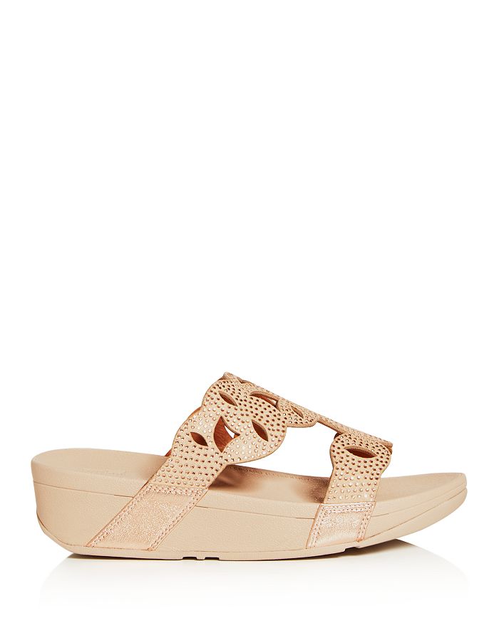 FITFLOP FITFLOP WOMEN'S ELORA CRYSTAL WEDGE SLIDE SANDALS