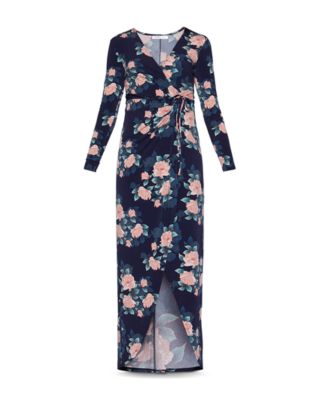 BCBGeneration Floral Faux-Wrap Maxi Dress | Bloomingdale's