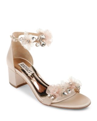 embellished block heel shoes