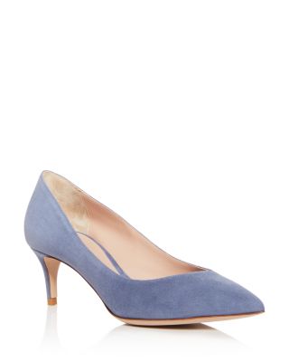 powder blue suede pumps