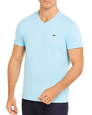 Lacoste V-neck Tee In Cicer/blanc