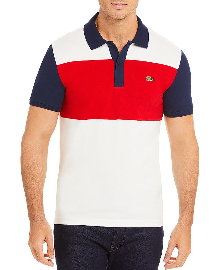 Lacoste Color-Block Striped Slim Fit Piqué Polo Shirt | Bloomingdale's