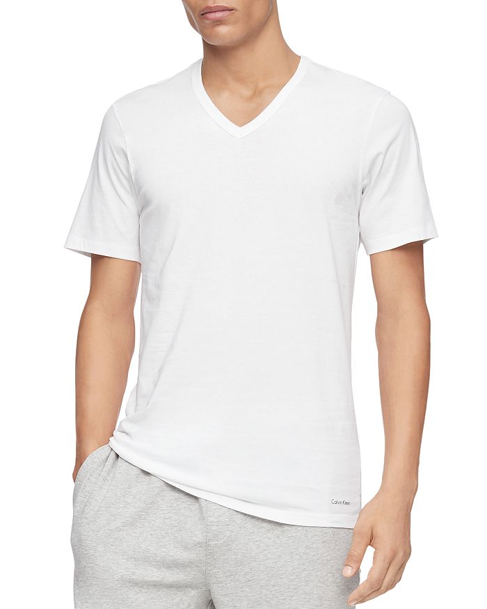 Shop Calvin Klein Short-sleeve V-neck Tee - Pack Of 3 In White