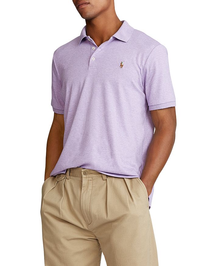 Shop Polo Ralph Lauren Classic Fit Soft Cotton Polo Shirt In Purple Heather