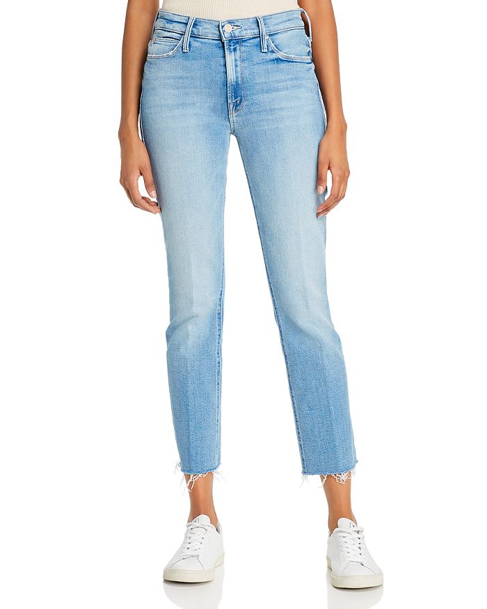 MOTHER Dazzler Ankle Fray Straight-Leg Jeans in Dropping In ...
