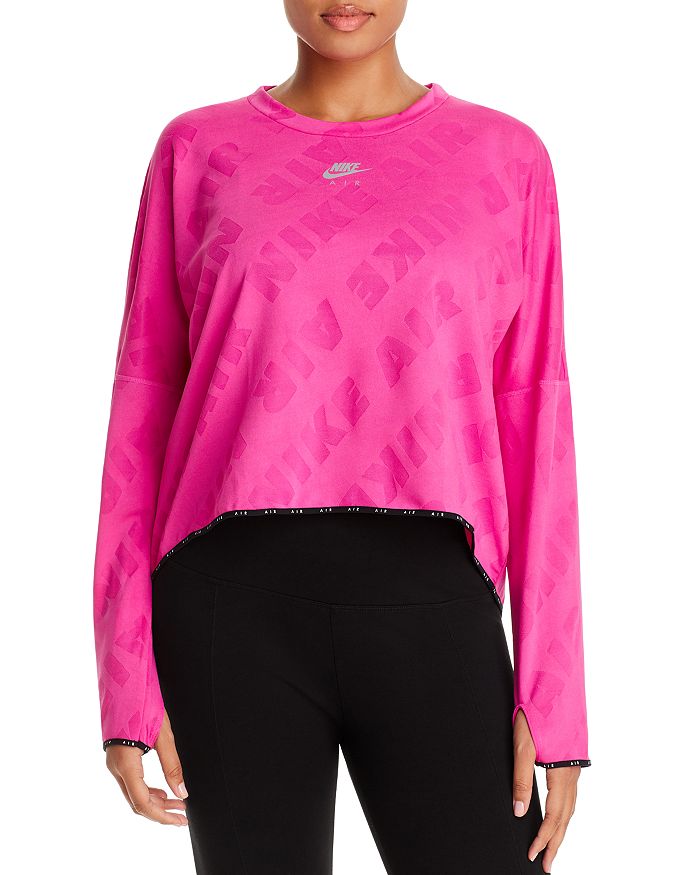 Nike Plus Air Cropped Logo Top In Fire Pink