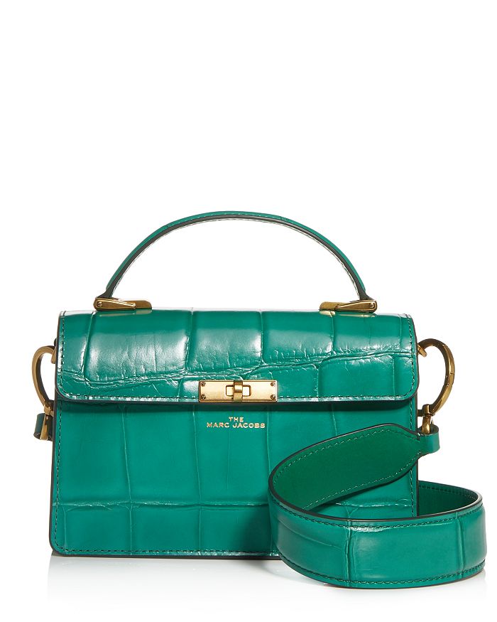 MARC JACOBS THE DOWNTOWN CROC-EMBOSSED LEATHER SATCHEL,M0015919