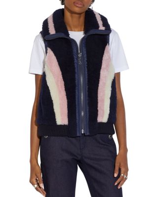 coach reversible shearling vest