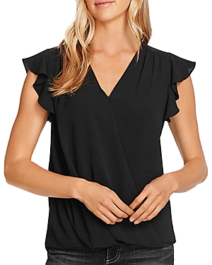 VINCE CAMUTO FLUTTER SLEEVE WRAP-FRONT TOP,9120177