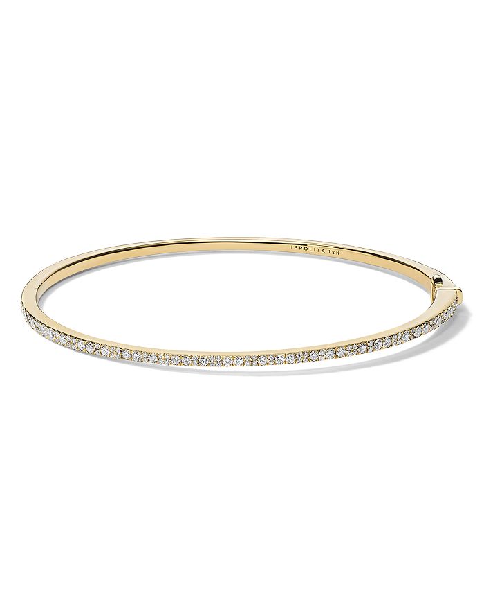 Shop Ippolita 18k Yellow Gold Stardust Diamond Bangle Bracelet In White/gold