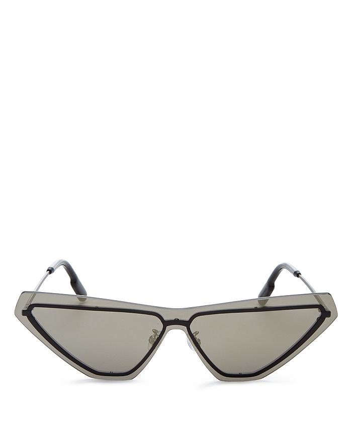 Kenzo Women's Slim Shield Cat Eye Sunglasses, 149mm In Matte Black/smoke Mirrored