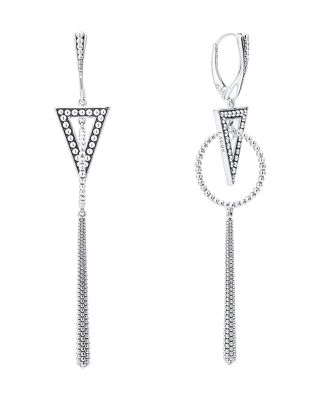 LAGOS - Sterling Silver Signature Caviar Triangle Circle Drop Earrings