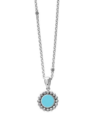 LAGOS - Sterling Silver Maya Blue Ceramic Pendant Necklace, 18