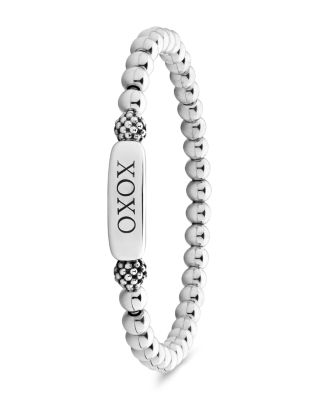 Sterling Silver Signature Caviar XOXO Station Bracelet
