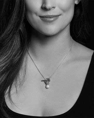 Sterling Silver Luna Cultured Freshwater Pearl Toggle Necklace, 18"