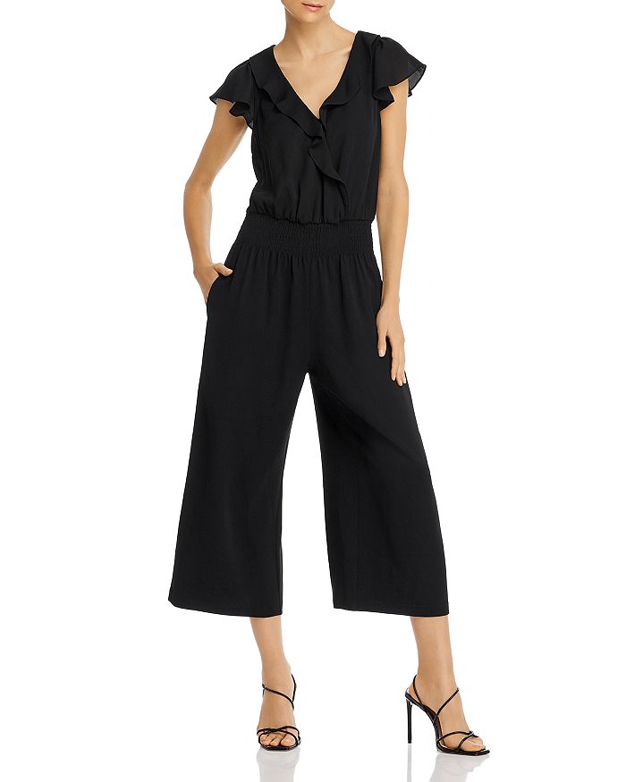 V neck cheap cropped jumpsuit