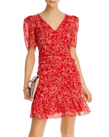 Parker Krislyn Silk Printed Ruched Mini Dress | Bloomingdale's