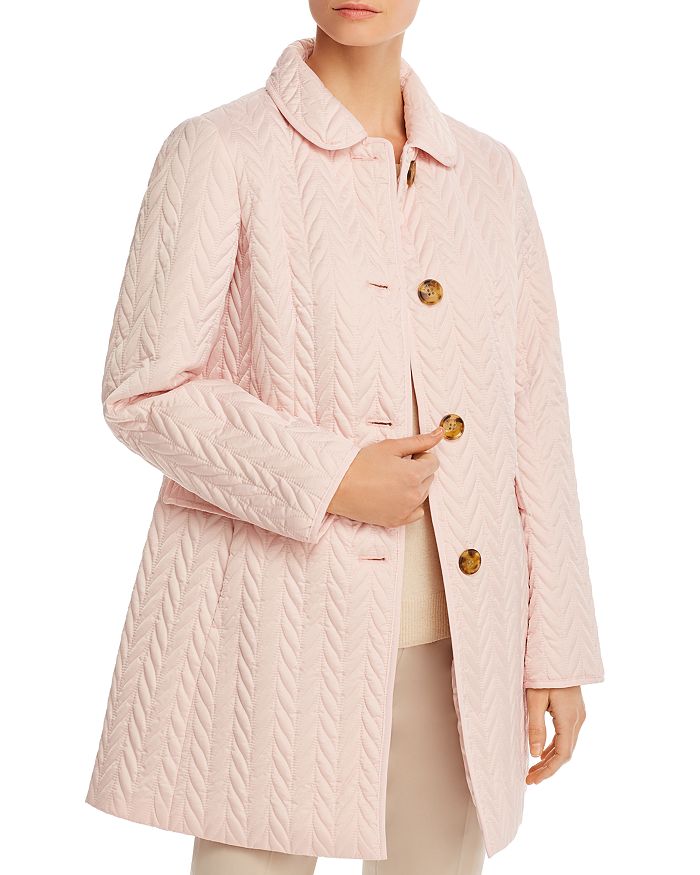 Kate Spade New York Chevron Quilted Jacket In Blush Rose