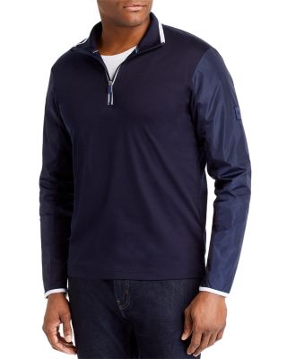 Michael Kors Half-Zip Mixed-Media 