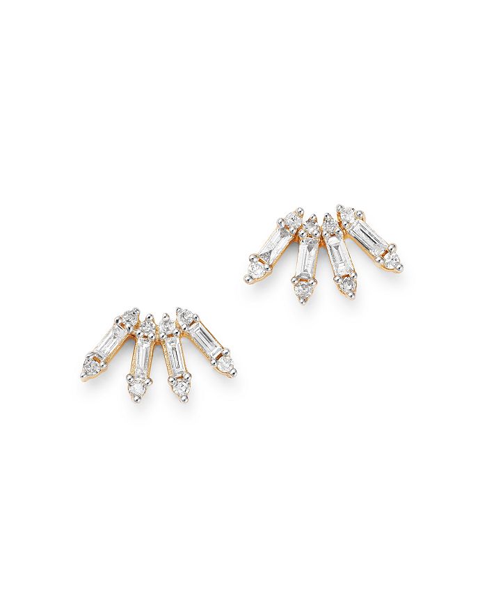 ADINA REYTER DIAMOND CURVED STICK STUD EARRINGS IN 14K GOLD, 0.2 CT. T.W.,E939SBCP-Y14