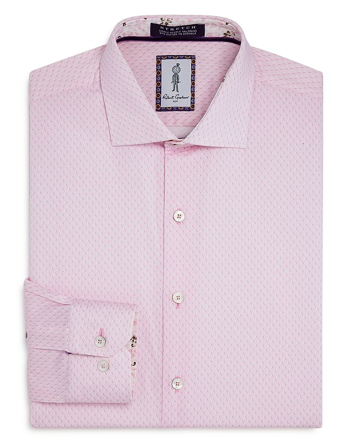 Robert Graham Haynes Cotton-blend Printed Regular Fit Dress Shirt In Pink