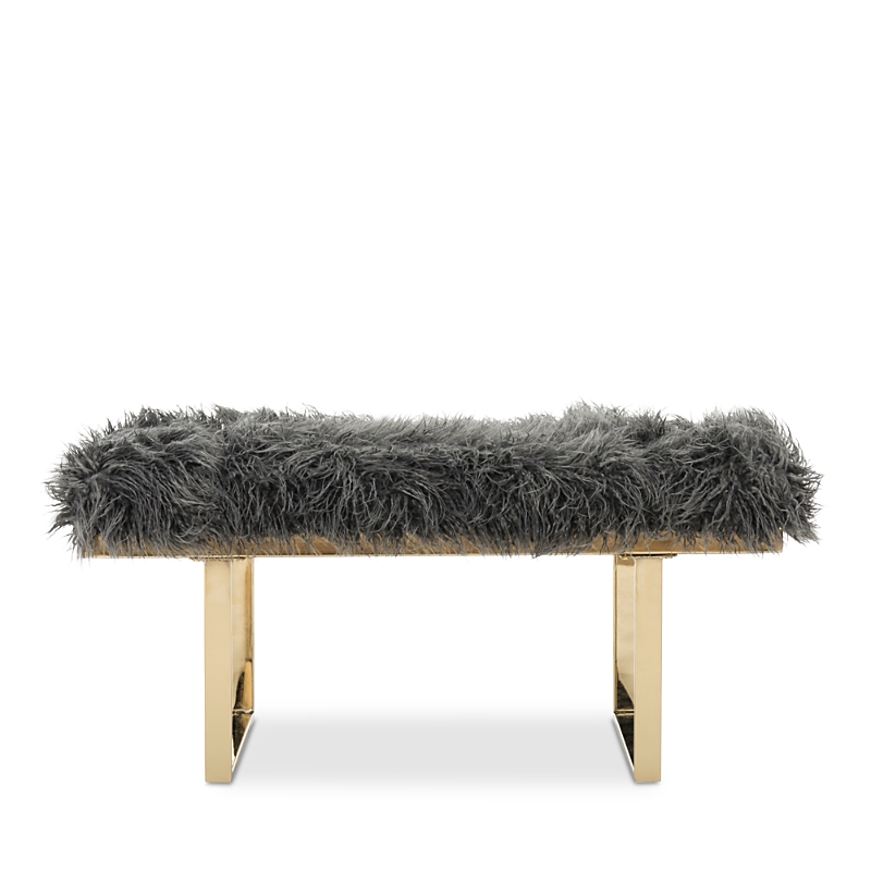 Safavieh Maia Faux Sheepskin Bench In Gray