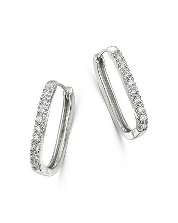 Bloomingdale's - Bloomingdale's Diamond Square Hoop Earrings in 14K White Gold, 0.16 ct.t.w. - 100% Exclusive
