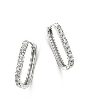 Bloomingdale's Bloomingdale's Diamond Square Hoop Earrings in 14K White Gold, 0.16 ct.t.w. - 100% Ex
