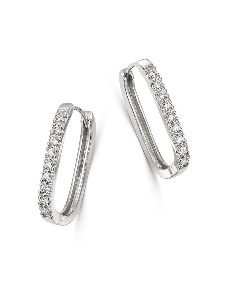 Bloomingdale's Fine Collection Bloomingdale's Fine Collection Diamond Square Hoop Earrings in 14K White Gold, 0.16 ct. t.w.