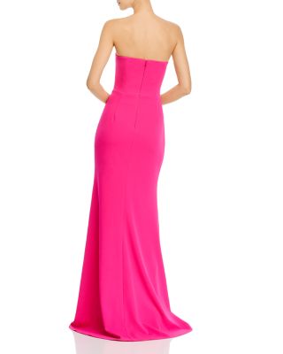 strapless pink dress long