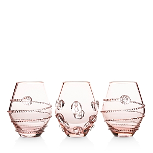 Juliska 3-piece Amalia & Florence Assorted Mini Glass Vases In Pink