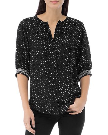 B Collection by Bobeau Valerie Dot Print Button-Down Top | Bloomingdale's