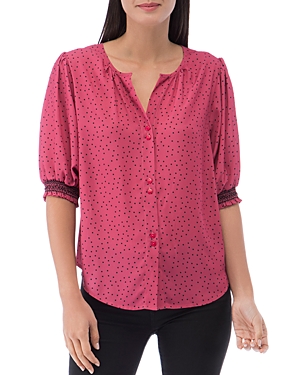 B Collection by Bobeau Valerie Dot Print Button-Down Top