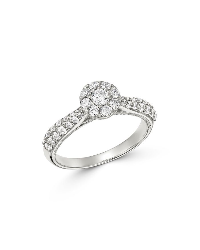 Bloomingdale's Diamond Cluster Engagement Ring In 14k White Gold, 0.75 Ct. T.w. - 100% Exclusive
