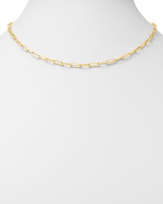 Paper Clip Link Chain Necklace in 14K Yellow Gold 